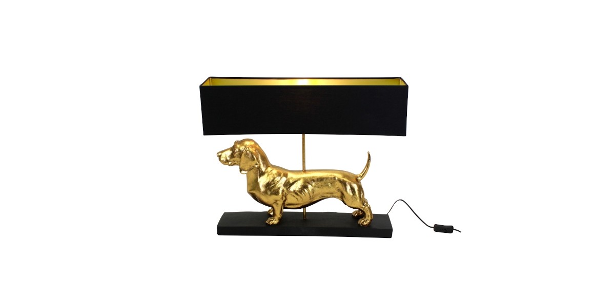 Stolní lampa -  Jezevčík Vienna black gold